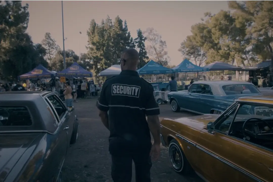 LDG security officer on duty at a car show
