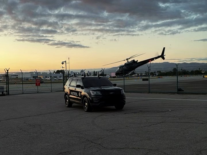 LDG patrol Ford Explorer with security cameras on all four roof corners