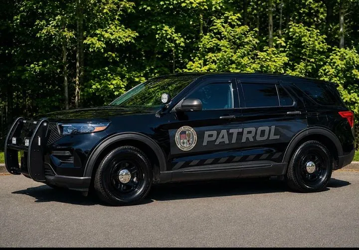 Black LDG PATROL Ford Explorer with round seal on the door