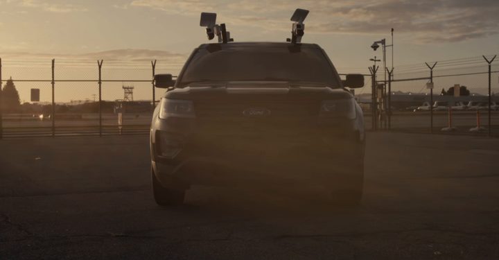 Front view of the marked LDG surveillance vehicle